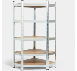 Slika izdelka: VonHaus kotni galvaniziran regal s 5 policami 1,5m