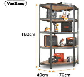 Slika izdelka: VonHaus kotni regal s 5 policami