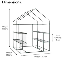 Slika izdelka: VonHaus rastlinjak 143 x 143 x 195cm