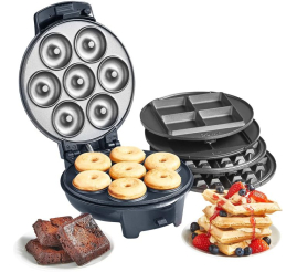 Slika izdelka: VonShef 3v1 aparat za pripravo vafljev, krofov in brownijev