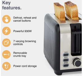 Slika izdelka: VonShef opekač kruha iz nerjavečega jekla