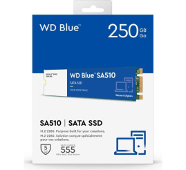 Slika izdelka: WD 250GB Blue SA510 M.2 2280 SATA 6Gb/s SSD disk