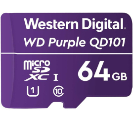 Slika izdelka: WD 64GB Purple QD101 SC Ultra Endurance Class 10 UHS 1(U1) microSDXC kartica
