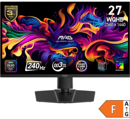 Slika izdelka: Zaslon MSI MAG 273QP QD‑OLED X24 / 27" / WQHD / 240Hz / 0.03ms (GtG) / črn - nastavljiv po višini