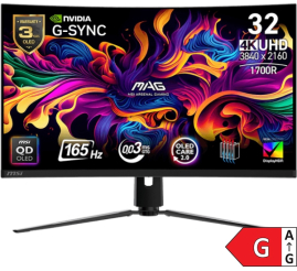 Slika izdelka: Zaslon MSI MAG 321CUP QD-OLED 31.5" / UHD / 165Hz / 0,03ms MPRT / črn - nastavljiv po višini - PD 15W