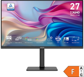 Slika izdelka: Zaslon MSI Modern MD272UPHG / 27" / UHD / IPS / 60Hz / 4ms (GtG) / KVM / črn - nastavljiv po višini - PD 98W