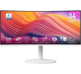 Slika izdelka: Zaslon MSI Modern MD342CQPW 34" / UWQHD / 120Hz / 1ms MPRT / ukrivljen / KVM / bel - nastavljiv po višini - PD 98W