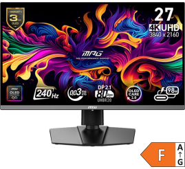 Slika izdelka: Zaslon MSI MPG 272URX QD-OLED 27" / 4K UHD / 240Hz / 0,03ms (GTG) / črn – nastavljiv po višini - PD 98W