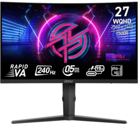 Slika izdelka: Zaslon MSI MPG 275CQRXF / 27" / WQHD / 240Hz / 0.5ms (GtG) / ukrivljen / črn - nastavljiv po višini - PD 98W
