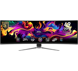 Slika izdelka: Zaslon MSI MPG 491CQP 49" / DQHD / QD-OLED / 144Hz / 0.03ms (GtG) / KVM / ukrivljen (črn) - nastavljiv po višini - PD 90W