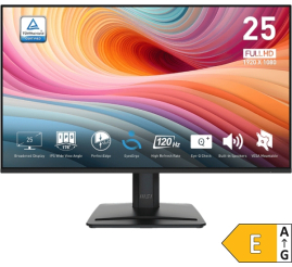 Slika izdelka: Zaslon MSI PRO MP251 E2 / 24.5" / FHD / IPS / 120Hz / 1ms (MPRT) / črn