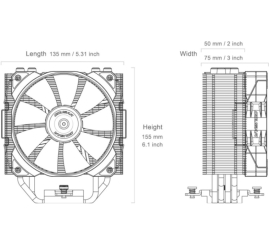 Slika izdelka: Zračni hladilnik Cougar Forza 50 ARGB - 31,68 dB 155mm črna-srebrna (CGR-FZA50-ARGB)