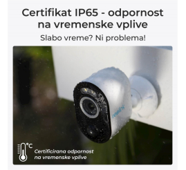 Slika izdelka: Zunanja nadzorna kamera Reolink 2880x1620 WiFi horizontalno 100° barvni nočni pogled (Argus Series B330 Wh)